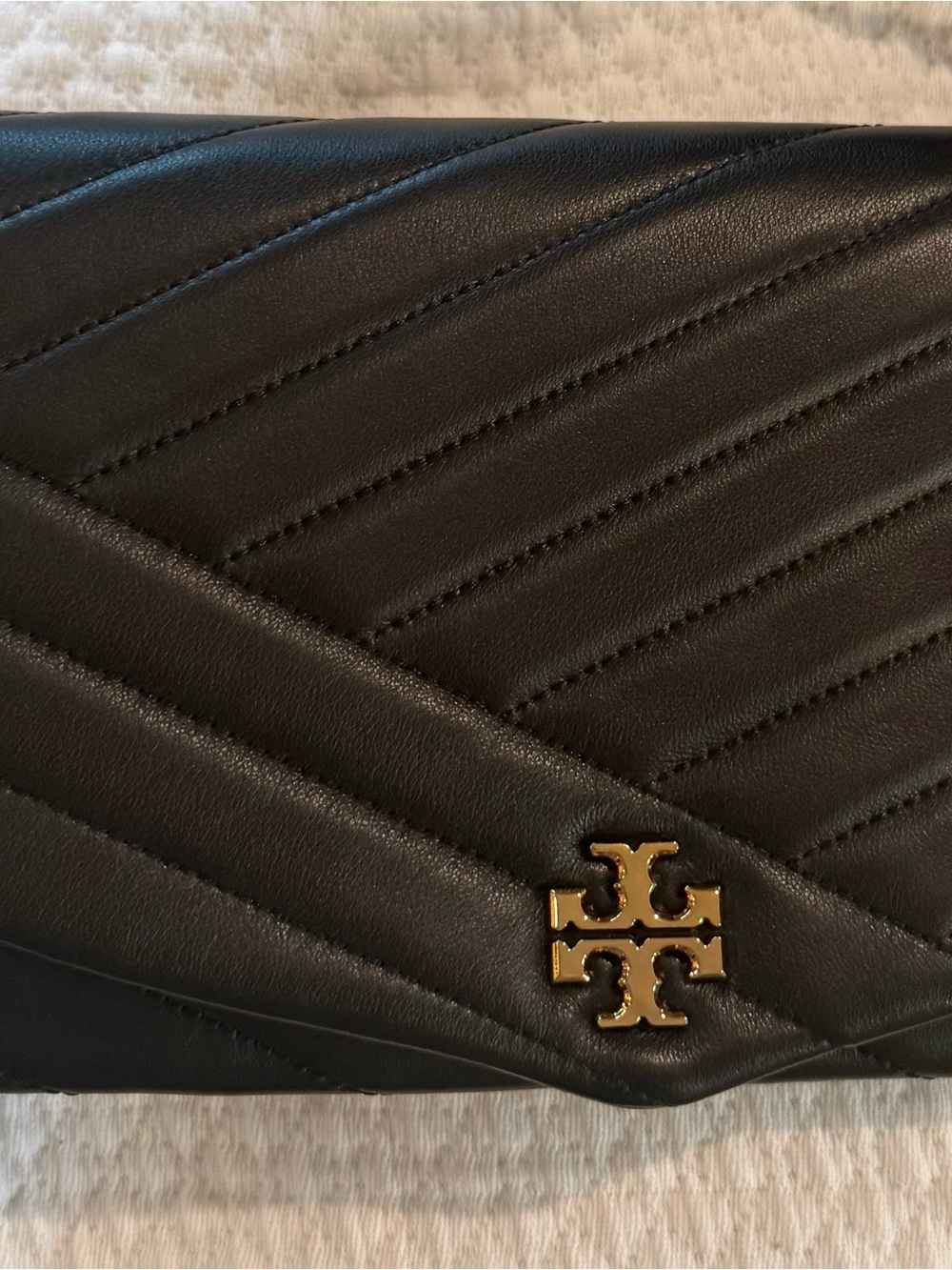 Tory Burch Black Quilted Leather Men's Crossbody Wallet